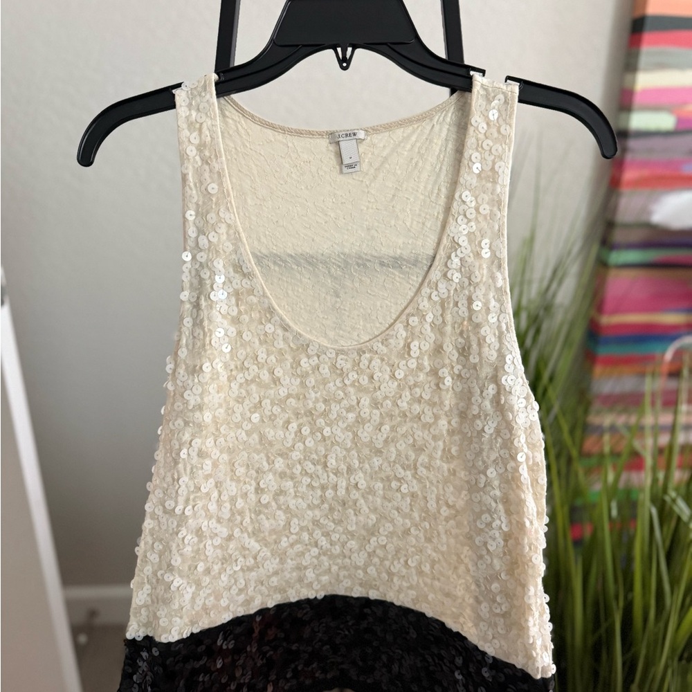 Jcrew Black and White Sequined Tank